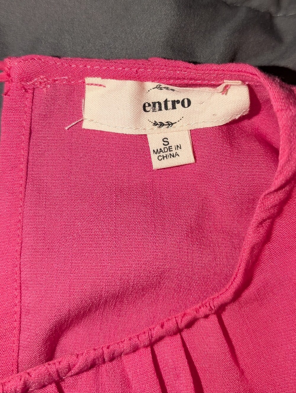Entro Dawn of My Heart Hot Pink Ruffled Sleeve Flutter Top Blouse Small - Picture 6 of 12